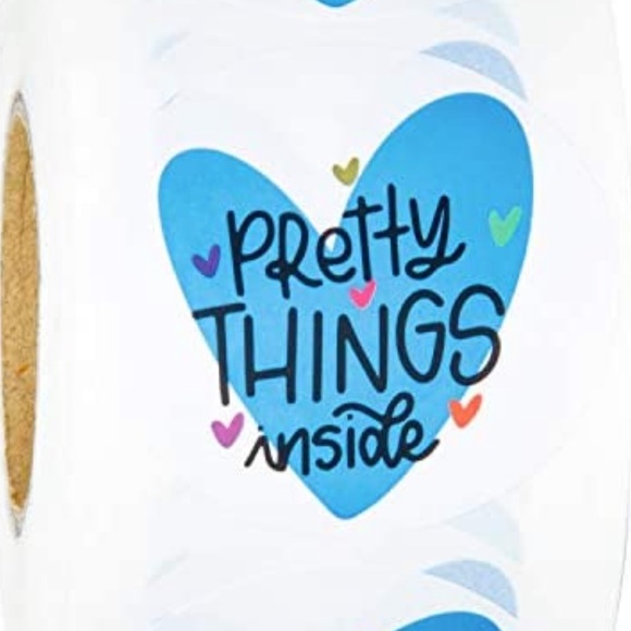 Pretty Things Inside- Blue Heart with white background 2 inch stickers - Picture 2 of 3
